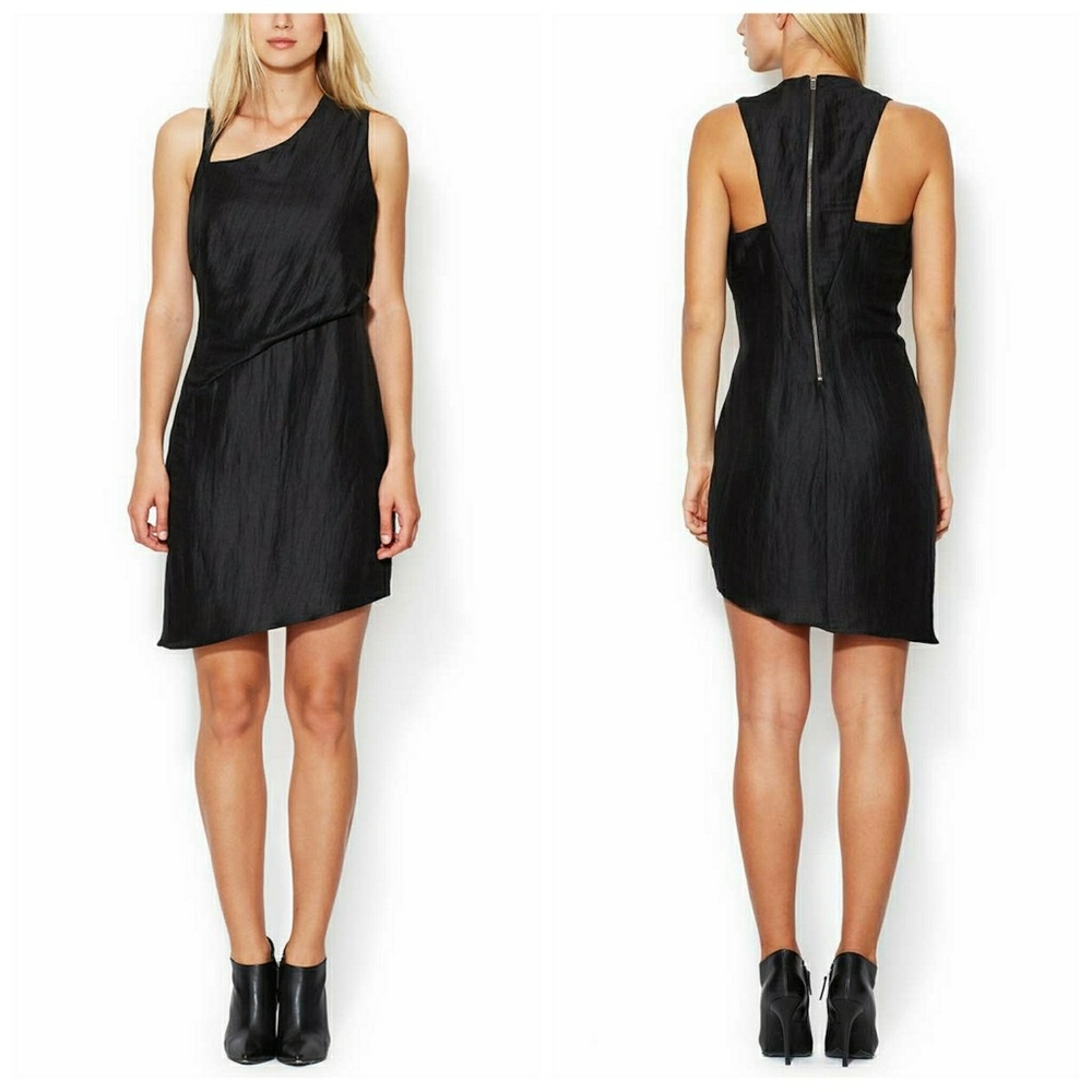 Helmut Lang Draped Asymmetrical Sheath Dress